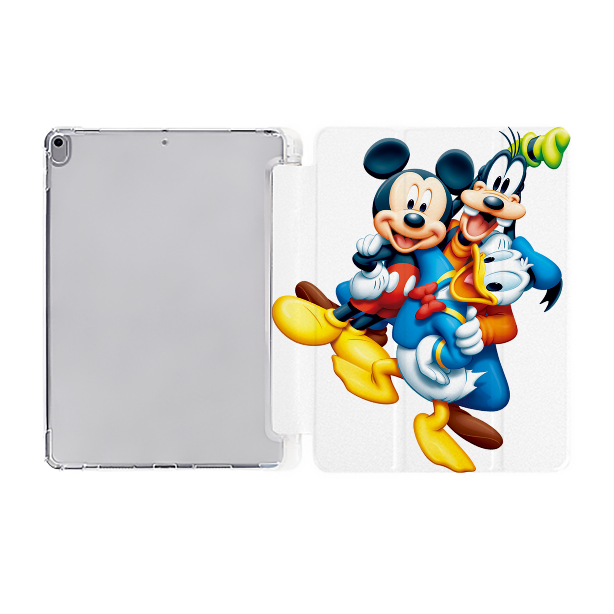 （画像用） ミッキーマウス Mickey Mouse IPad ケース ペン収納付き 三つ折りスタンド PUレザー×シリコン 対応機種9.5/10.5/10.9インチ
